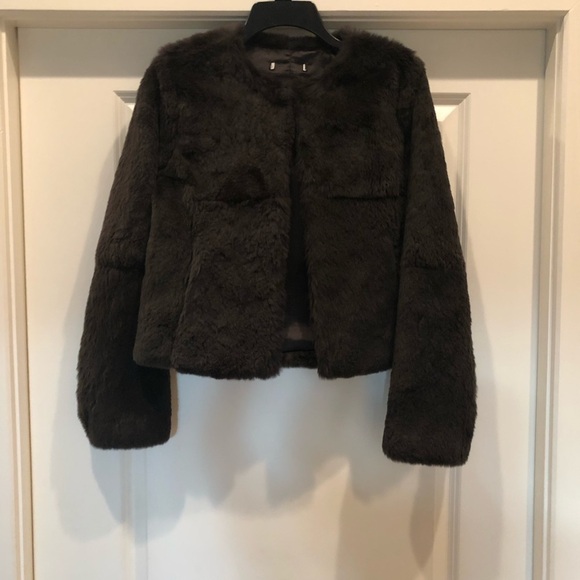 Theory Rabbit Fur Jacket Brown PREOWNED the tag is missing, manufacturer in coat - Picture 4 of 13